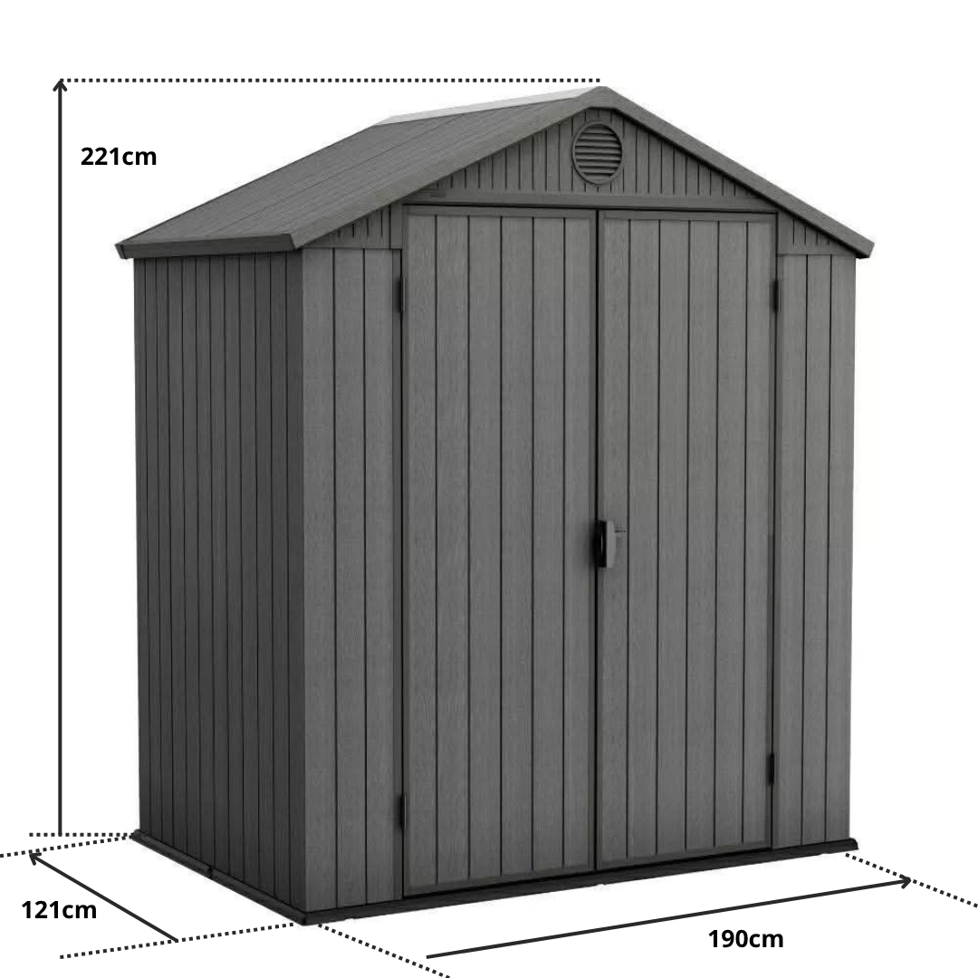 2,3m² Darwin 6x4 Műanyag kerti tároló