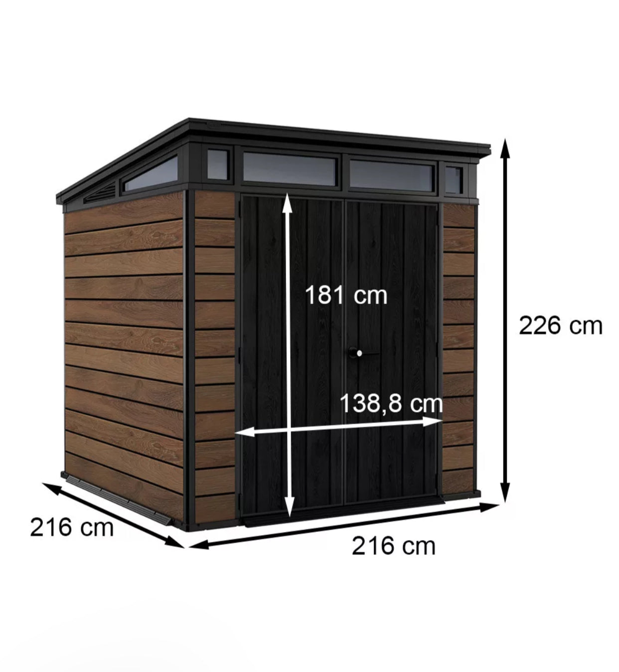4,7m² Signature PENT 7x7 Műanyag kerti tároló (Dió)