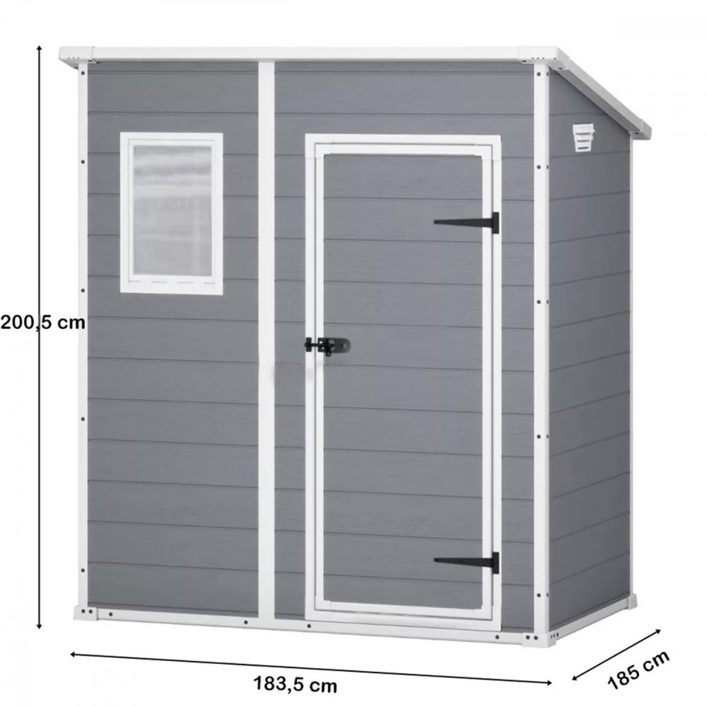 3,4m² Manor 6x6 Műanyag kerti tároló