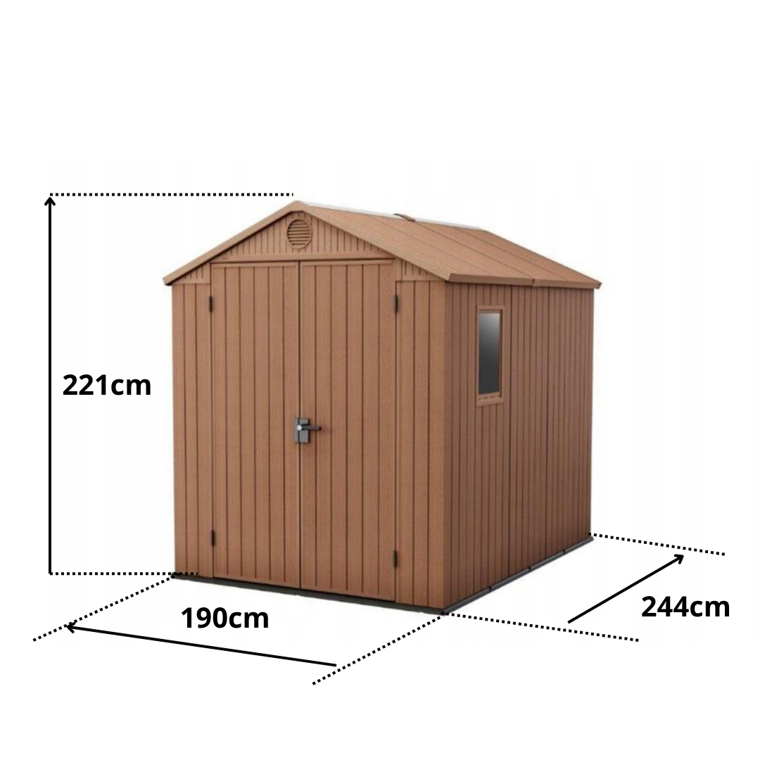 4,6m² Darwin 6x8 Műanyag kerti tároló