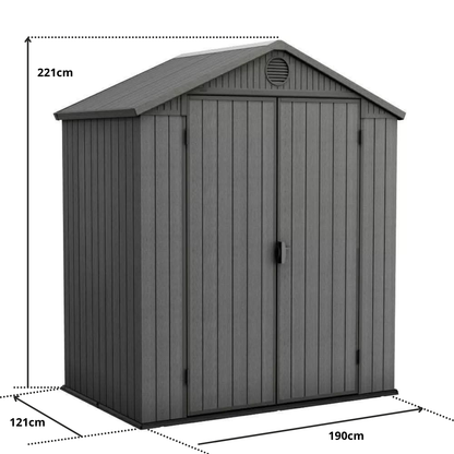 2,3m² Darwin 6x4 Műanyag kerti tároló