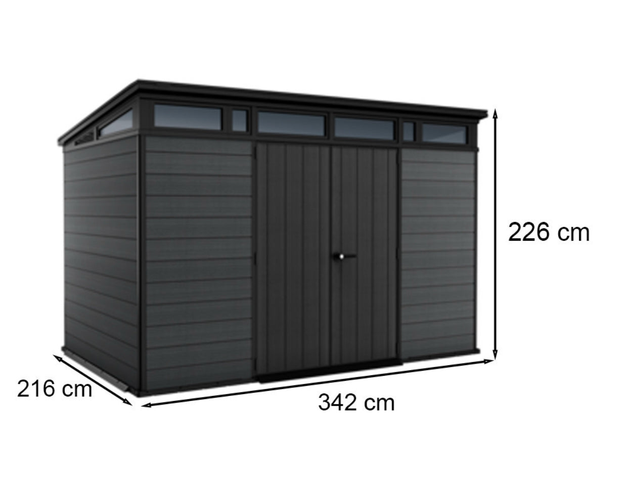 7,4m² Cortina 11x7 Műanyag kerti tároló