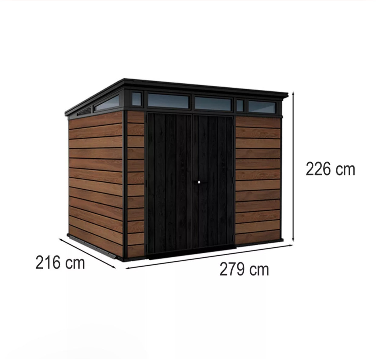 6m² Signature PENT 9x7 Műanyag kerti tároló (Dió)